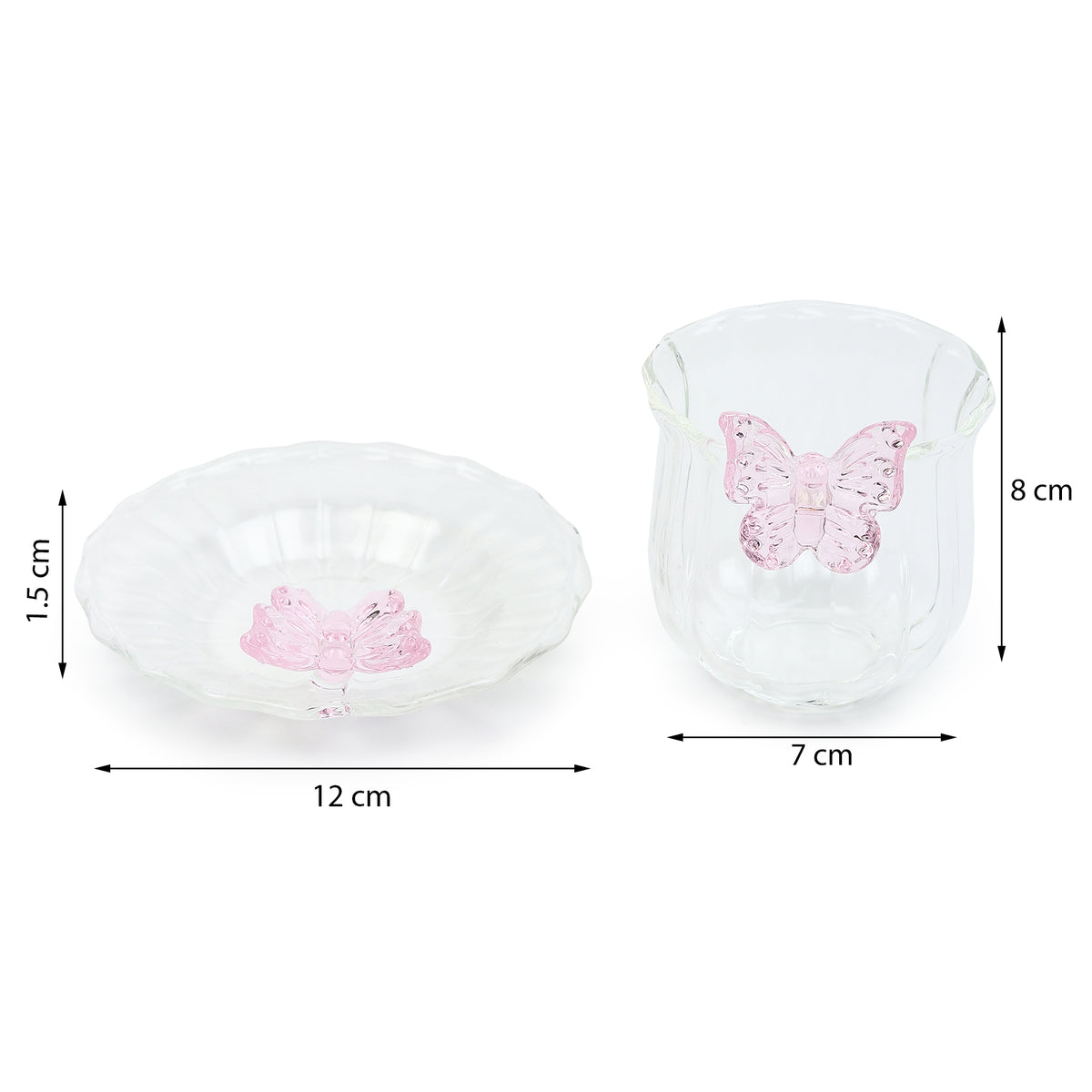 Titli Mira Glass Cup & Saucer - Ouchcart