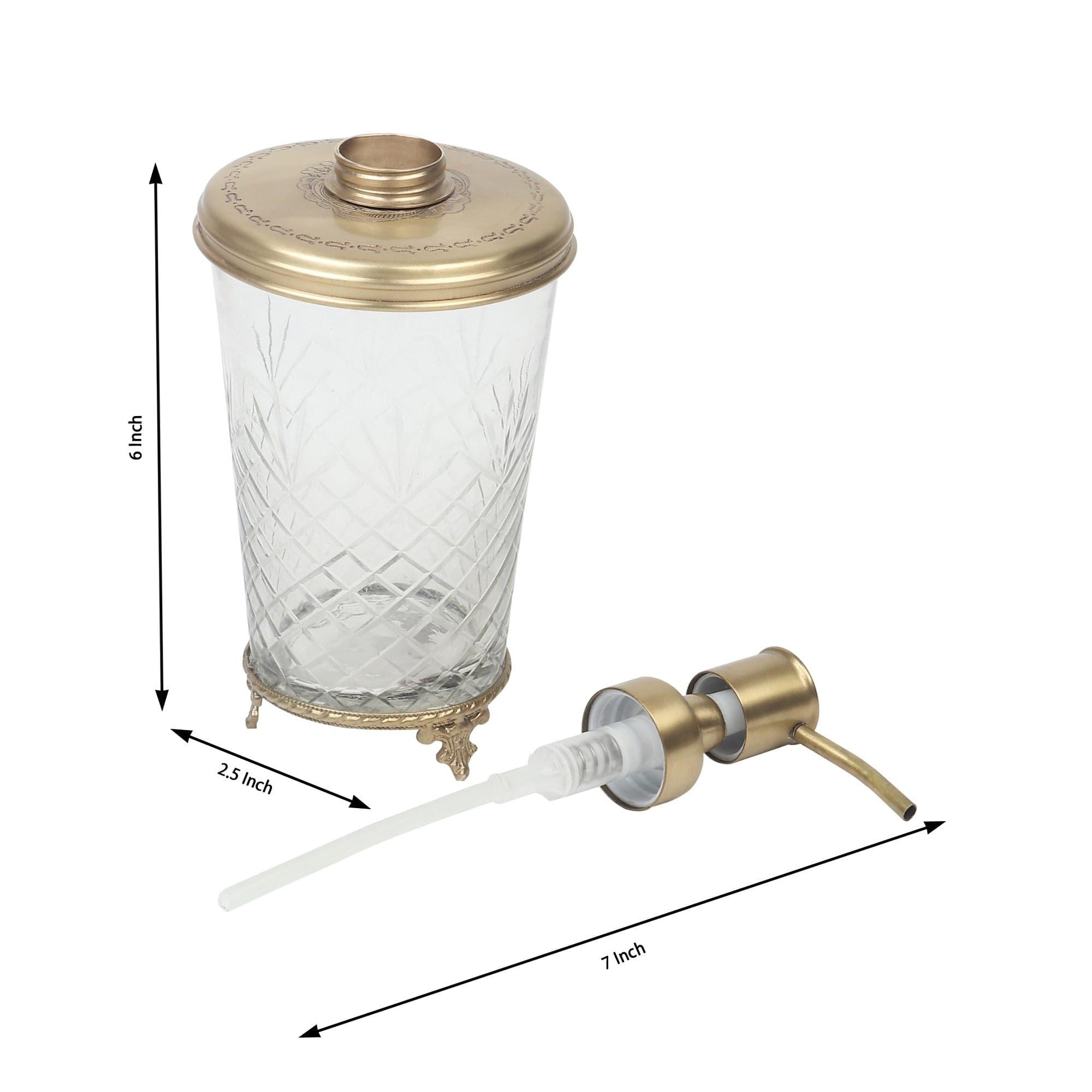 Vintage Brass & Glass Soap Dispenser Gold - Ouch Cart