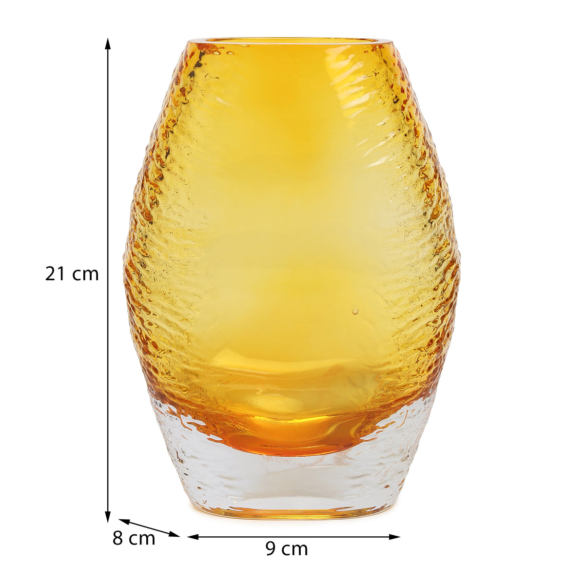 Solara Amber Crystal Vase Small