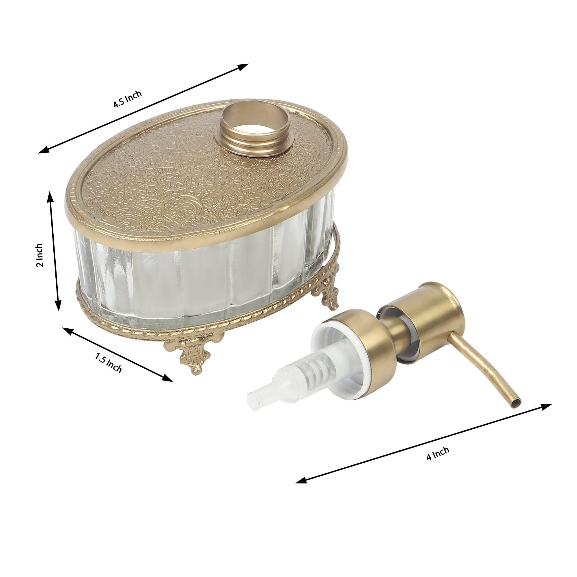 Bathtub Bliss Soap Dispenser Glass & Antique Brass - Ouch Cart