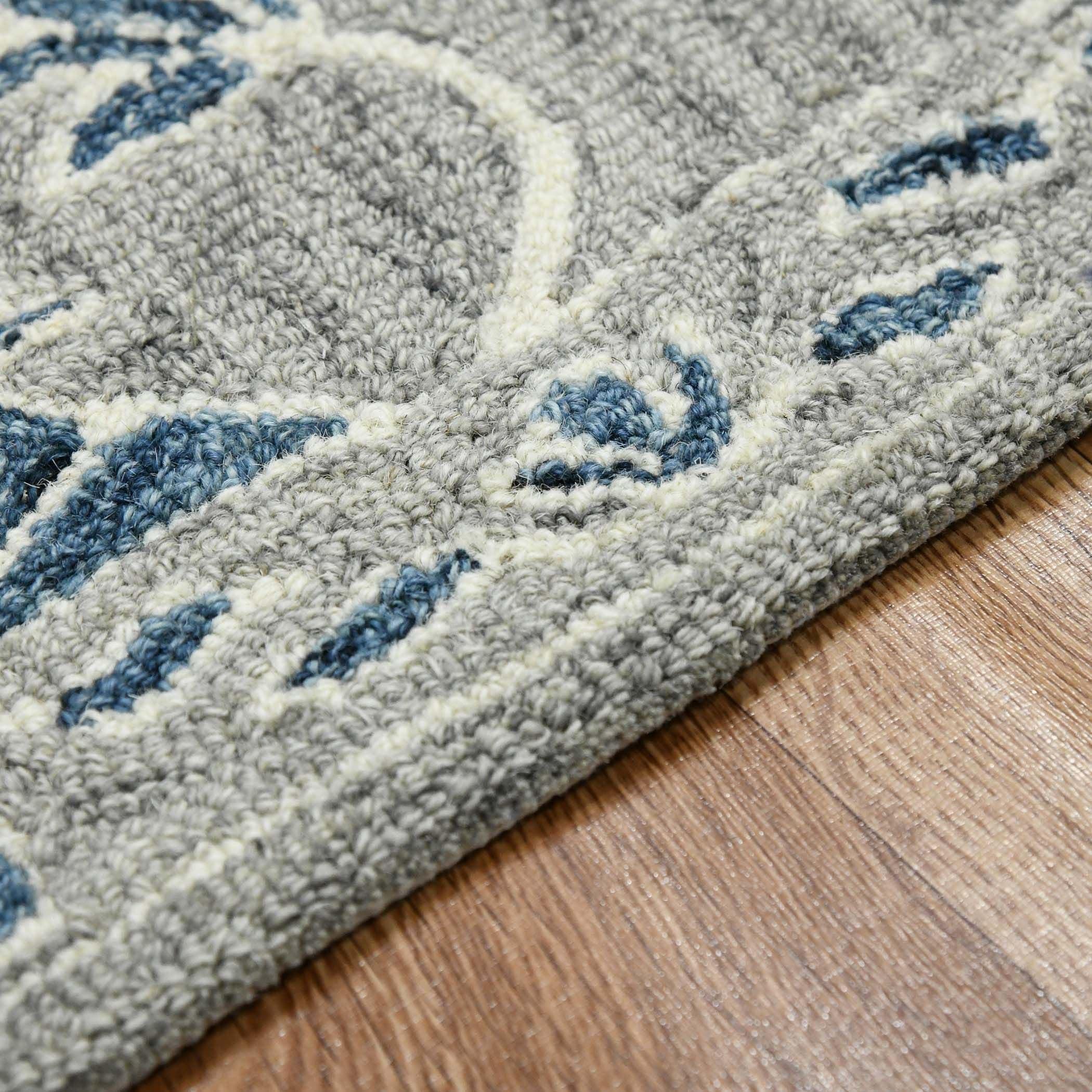 Gray Wool Romania 5x8 Feet Hand-Tufted Carpet - Rug - Ouch Cart