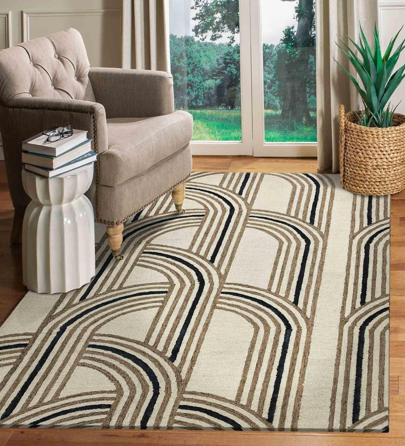 CORAL REEF Wool & Viscose Canyan 4x6 Feet Hand-Tufted Carpet - Rug - Ouch Cart