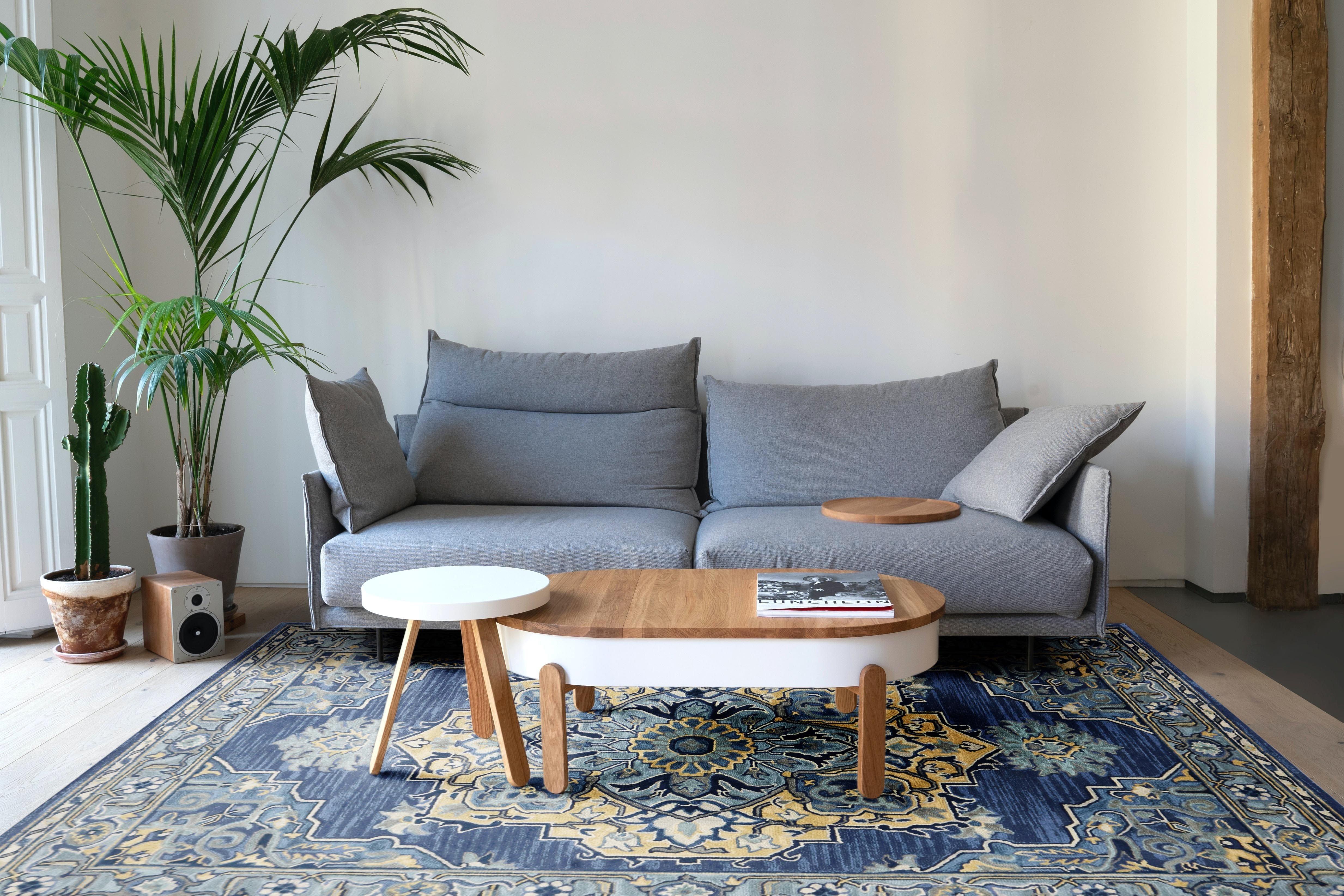 STEEL BLUE Wool Boho 5X8 Feet Hand-Tufted Carpet - Rug - Ouch Cart