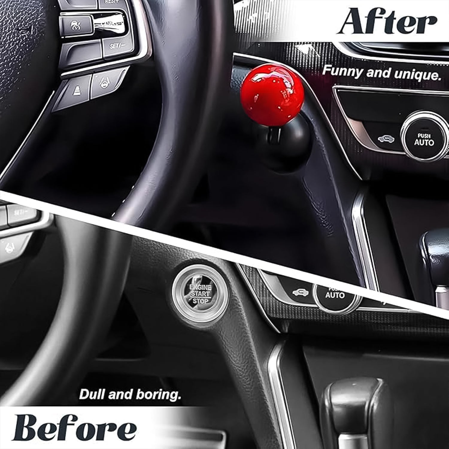 Car Push Start Button Rocker Cover Ball Design (1 Pc)