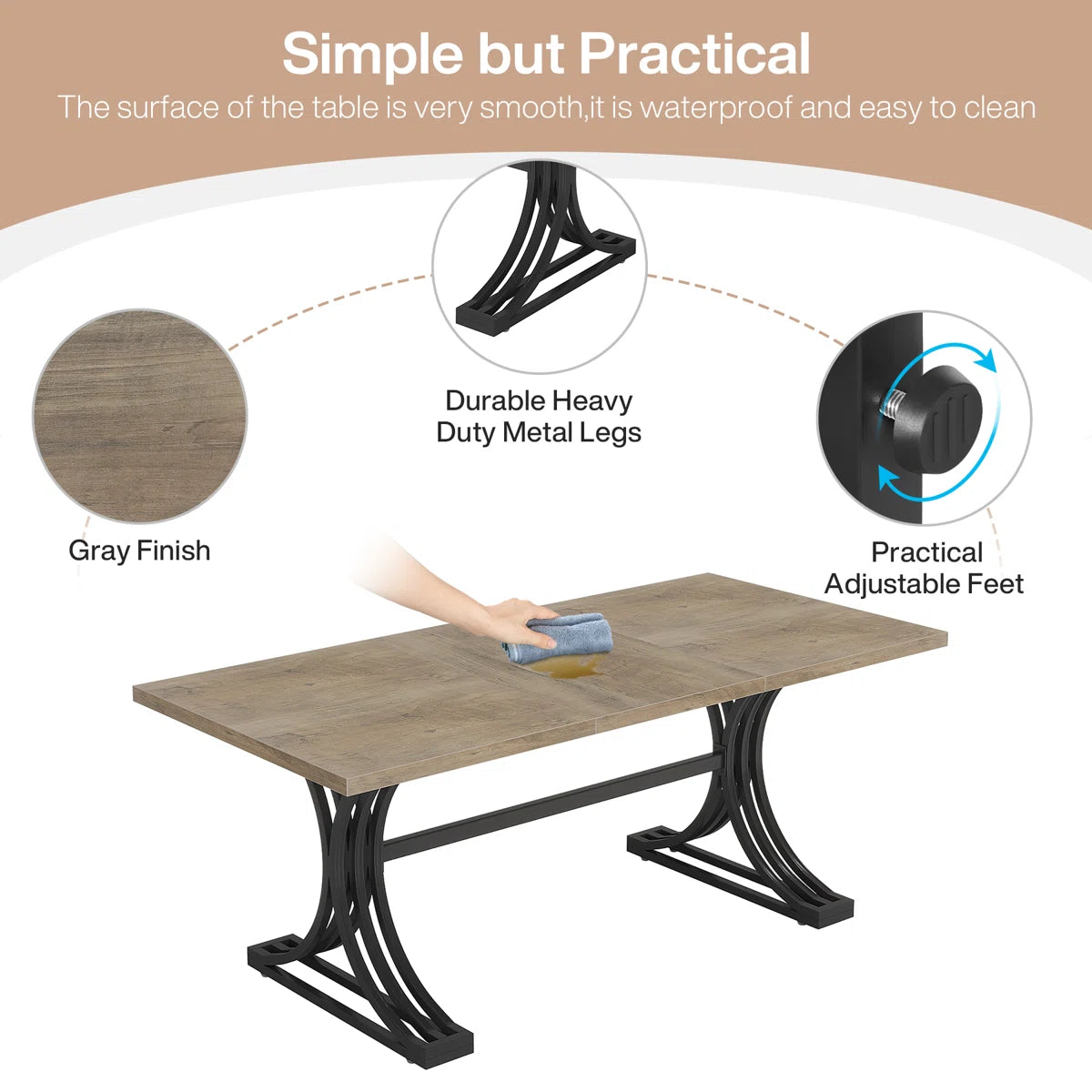 10.5Ft Rectangle Office Conference Table (Set of 2) OUCH CART