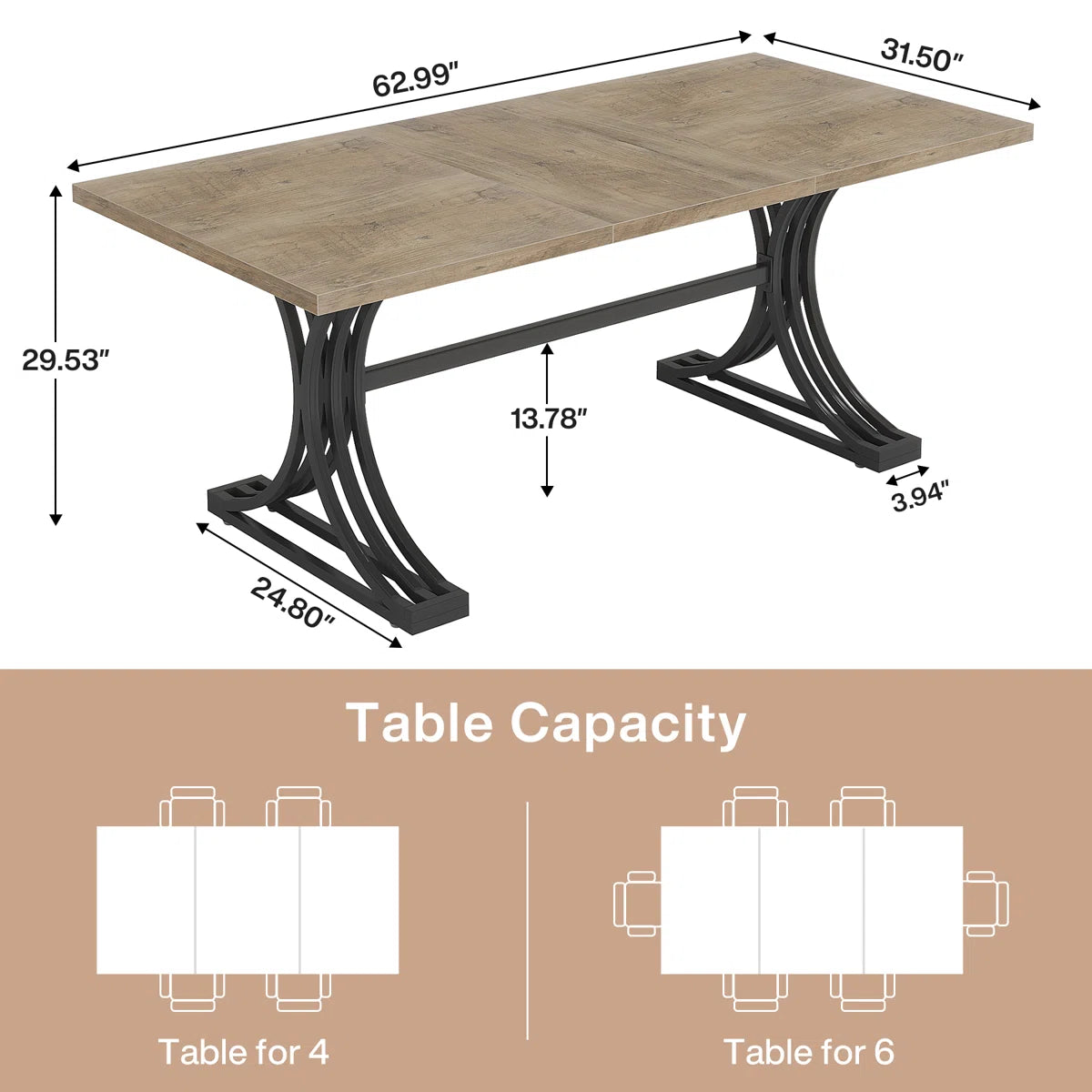 10.5Ft Rectangle Office Conference Table (Set of 2) OUCH CART