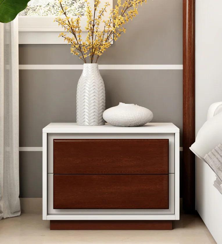 Bedside Table in Frosty White Colour - Ouch Cart