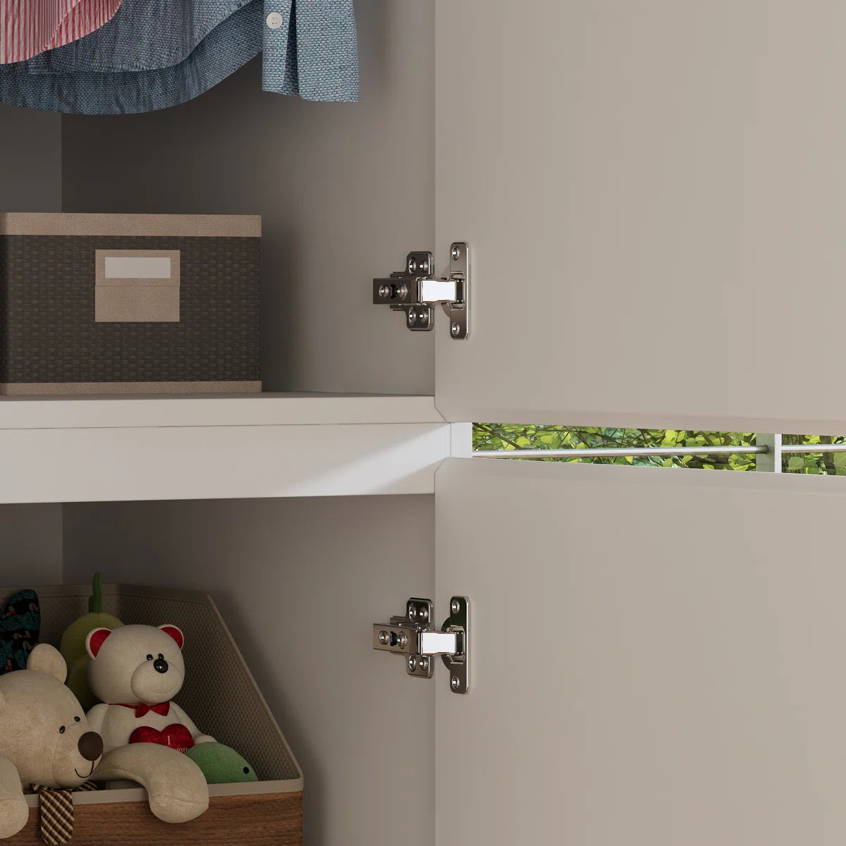 Shadrick Mirrored Wardrobe – Contemporary Storage Armoire for Bedroom