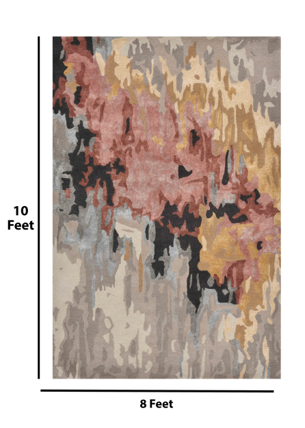 Saraswati Global Rug , Handmade Area Rug, 8x10 Feet, Wool & Viscose Rug, Luxurious Anti-Skid & Anti Slip Backing Carpet , Ideal for Bedroom, Living Room, and Dining Room, Kids Room, Office Rug. Saraswati Global