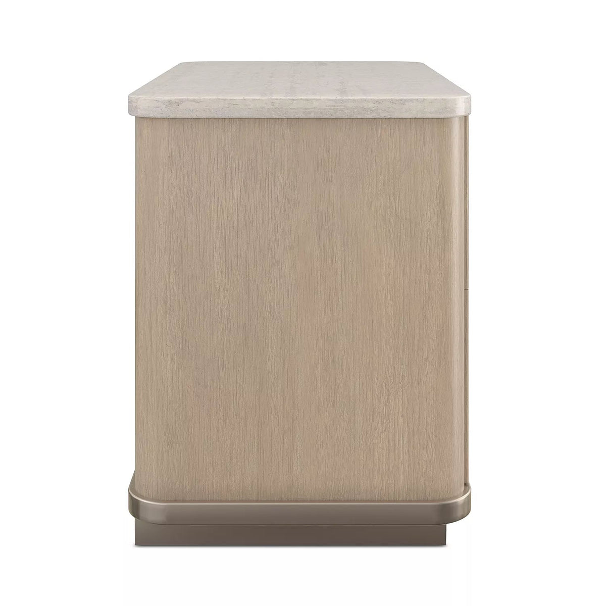 Modern 2 Drawer Wooden Bedside Table with Fluted Design Ouch Cart