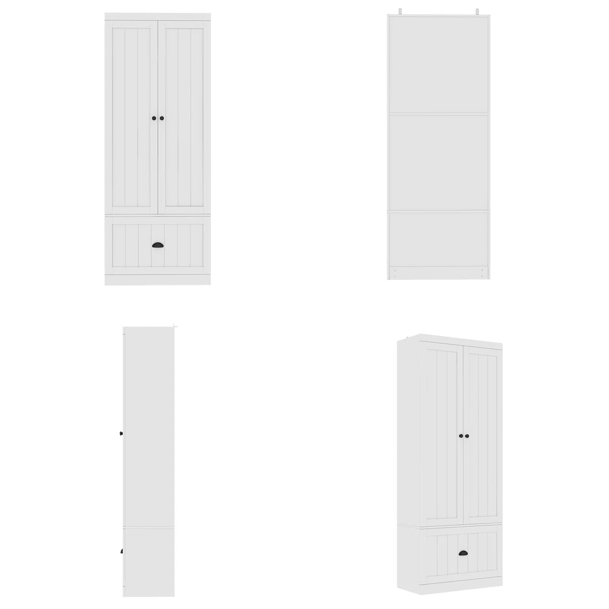 Dorilal Armoire Large Storage Solid Wood Wardrobe for Bedroom OUCH CART