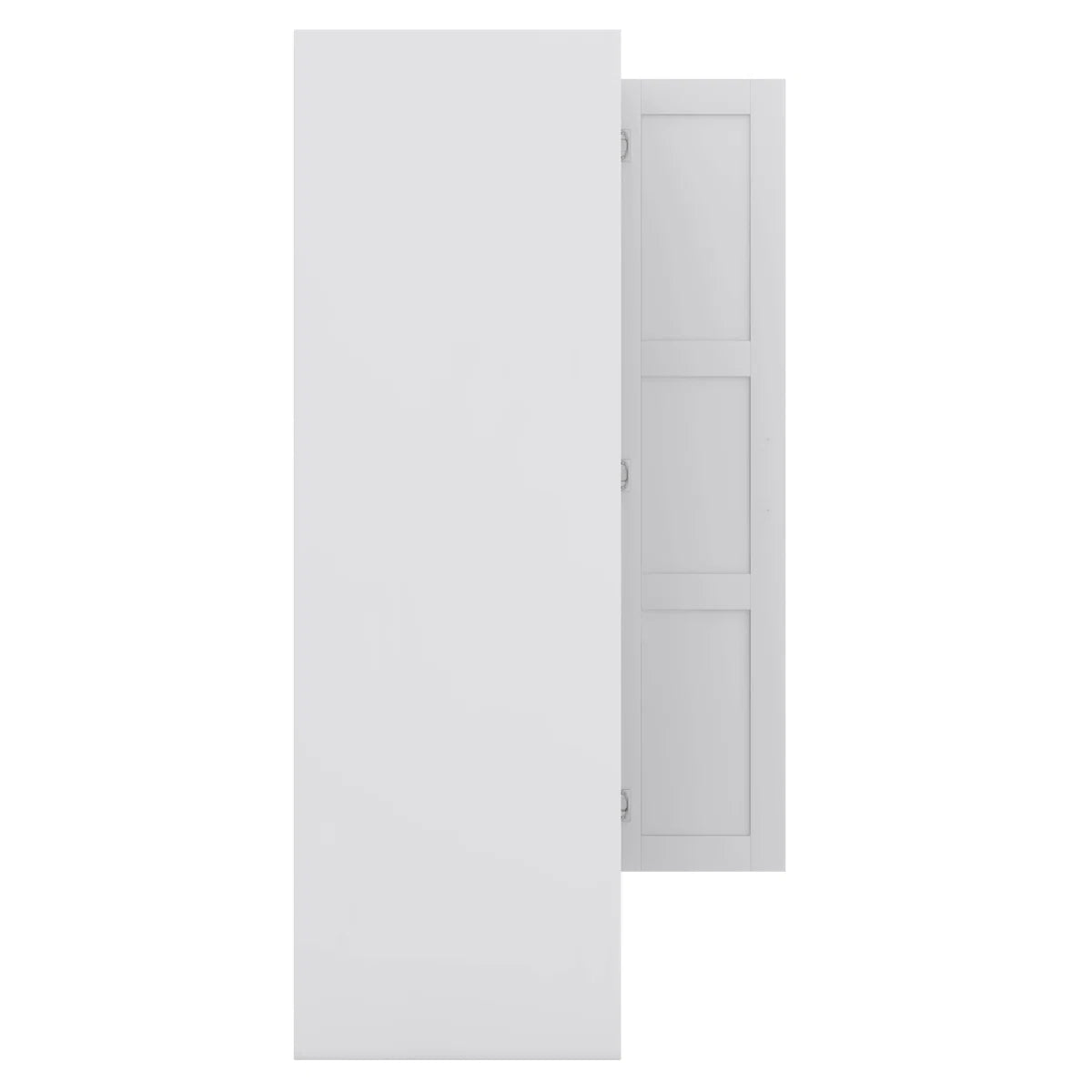 3-Door Solid Wood Wardrobe – Louvered Sliding Doors with Built-In Shelves-OUCH CART |Wardrobe