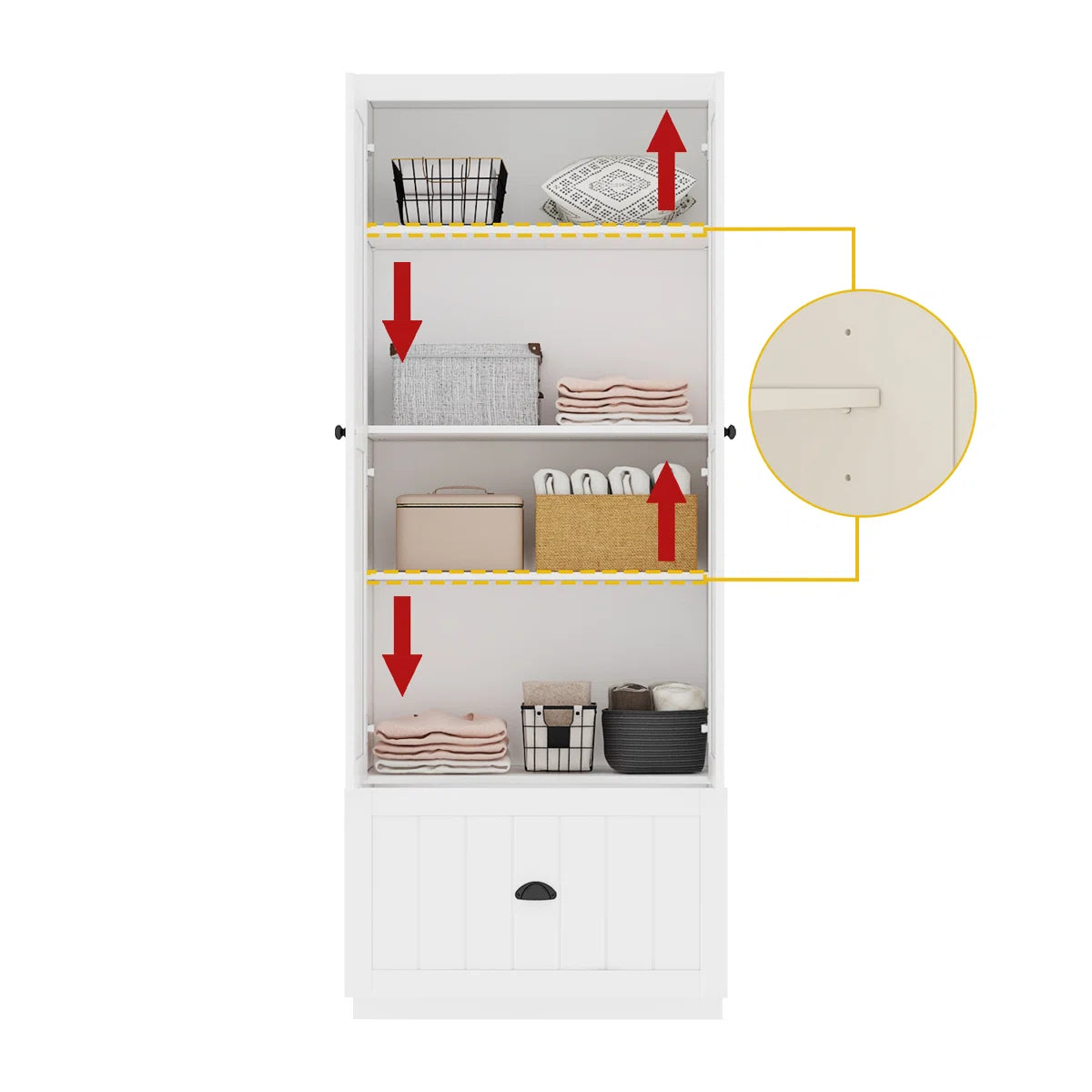 Dorilal Armoire Large Storage Solid Wood Wardrobe for Bedroom OUCH CART