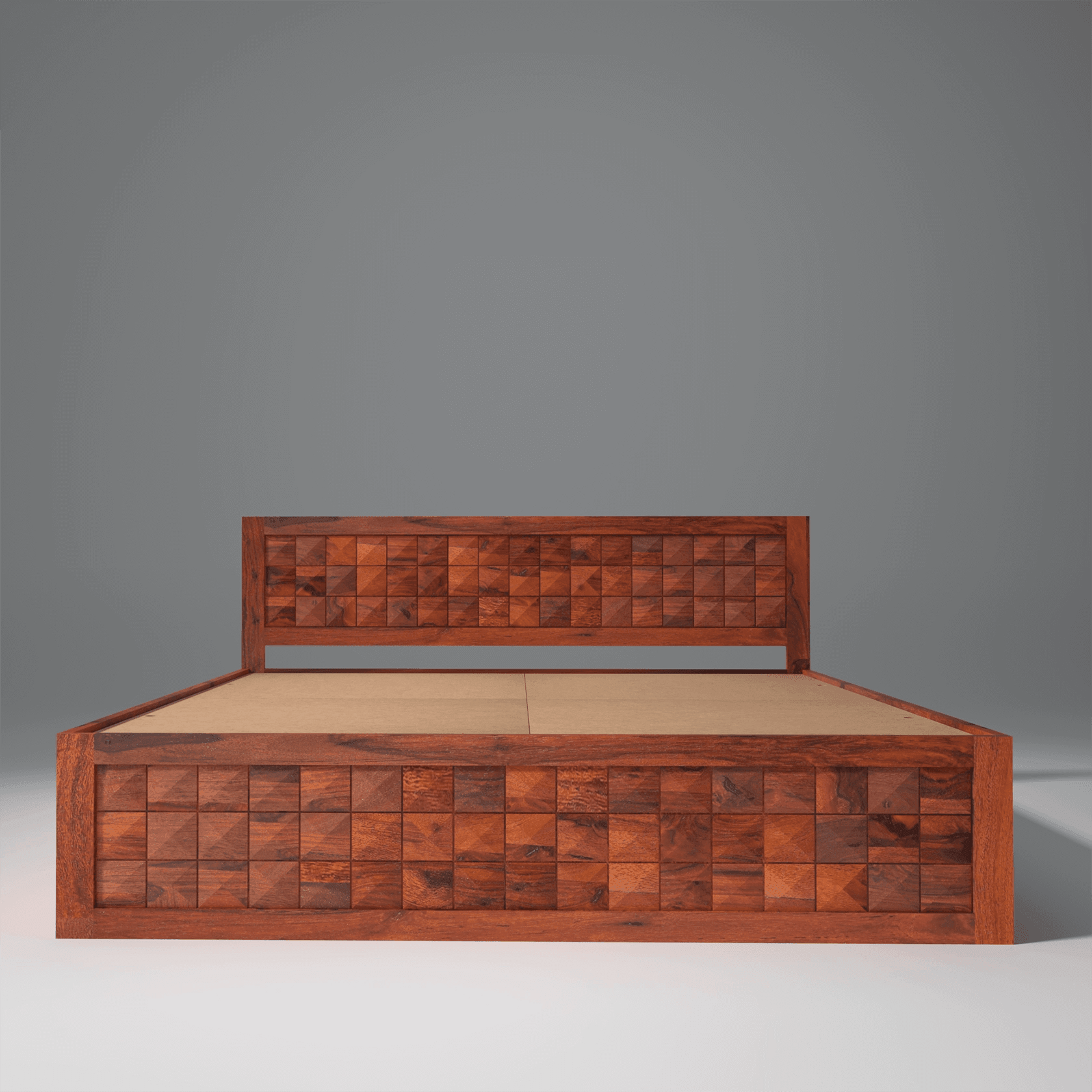 Pluto Sheesham Solid Wood King Size Bed with Storage - Ouch Cart