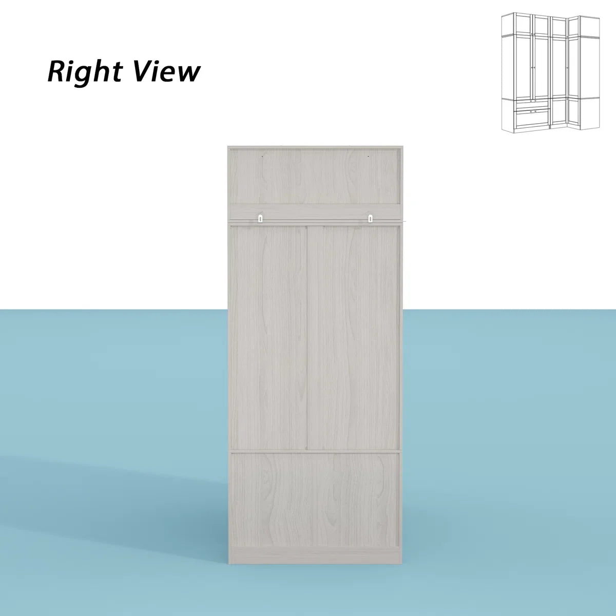 Iffat Armoire – Modern Wardrobe Closet with Shelves & Hanging Storage