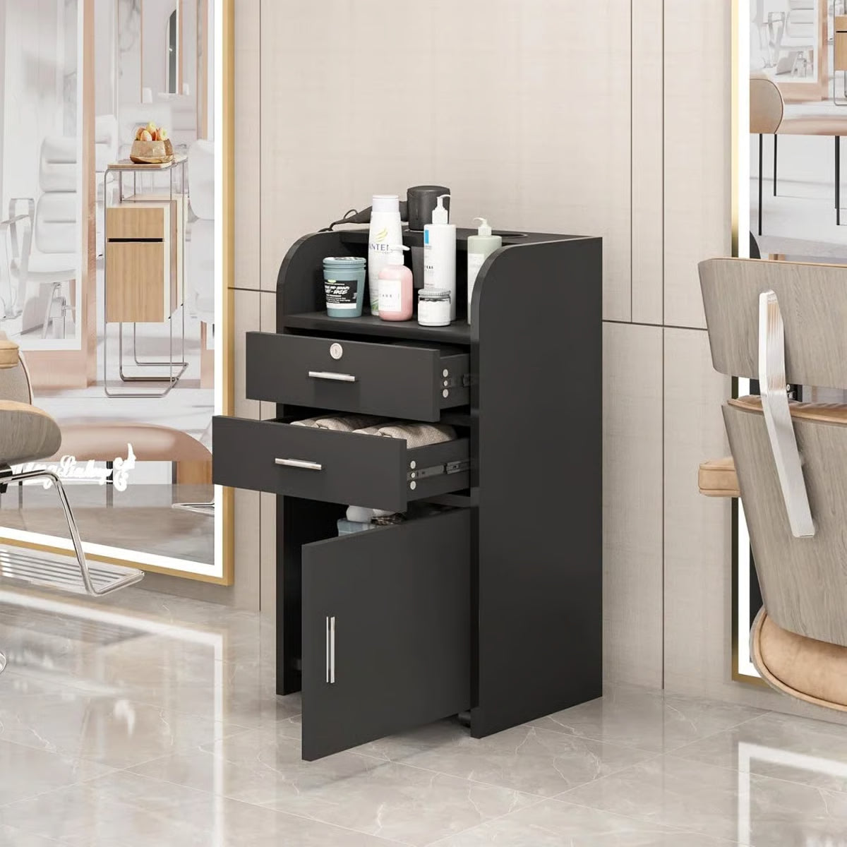 17.75" Modern Italian Beauty Storage Cabinet- OUCH CART | Dressing table