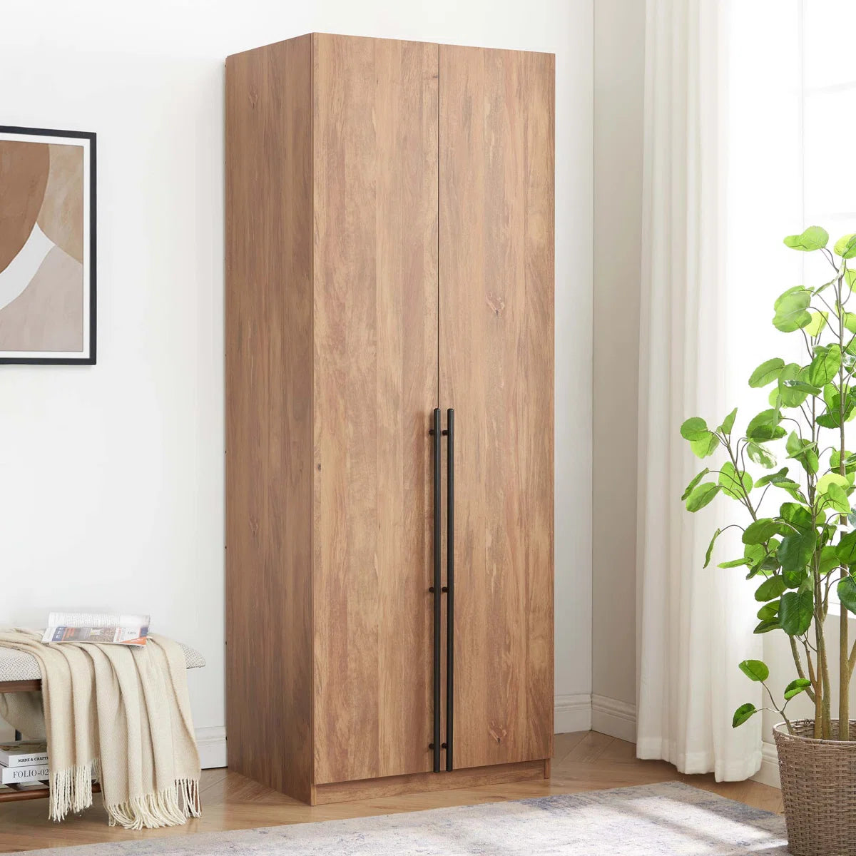 Lee Freestanding Wardrobe Closet 3.0 with 1 Hanging Rod, 3 Shoe Shelves, and 1 Basic Shelf