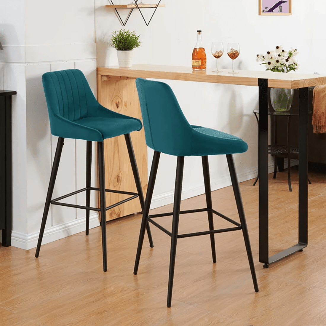 DAULTON COUNTER STOOL GREEN SET OF 2 - Ouch Cart