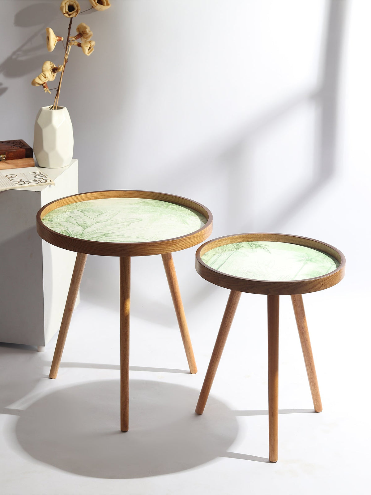 The Grove wood Table Set of 2 M.M.I. OVERSEAS