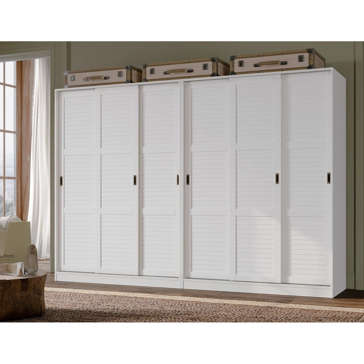 Portwin Solid Wood Storage Armoire – Spacious Bedroom Wardrobe-OUCH CART | Wardrobe