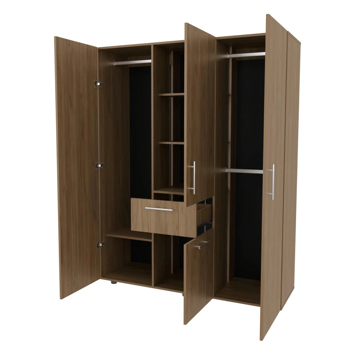 Natural Oak Armoire Multi-Storage With One Drawer