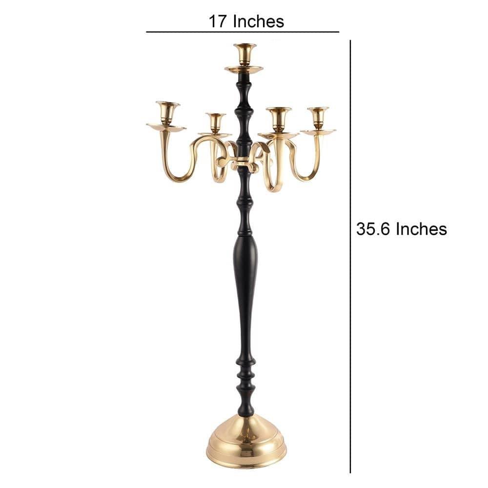 Tree of Life Candle Holder Black & Gold - Ouch Cart