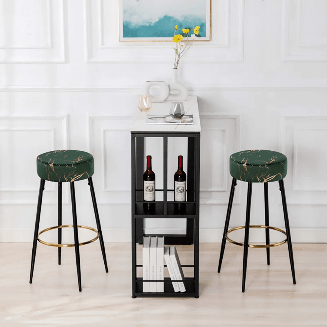 NAHMAN BAR STOOL GREEN SET OF 2 - Ouch Cart