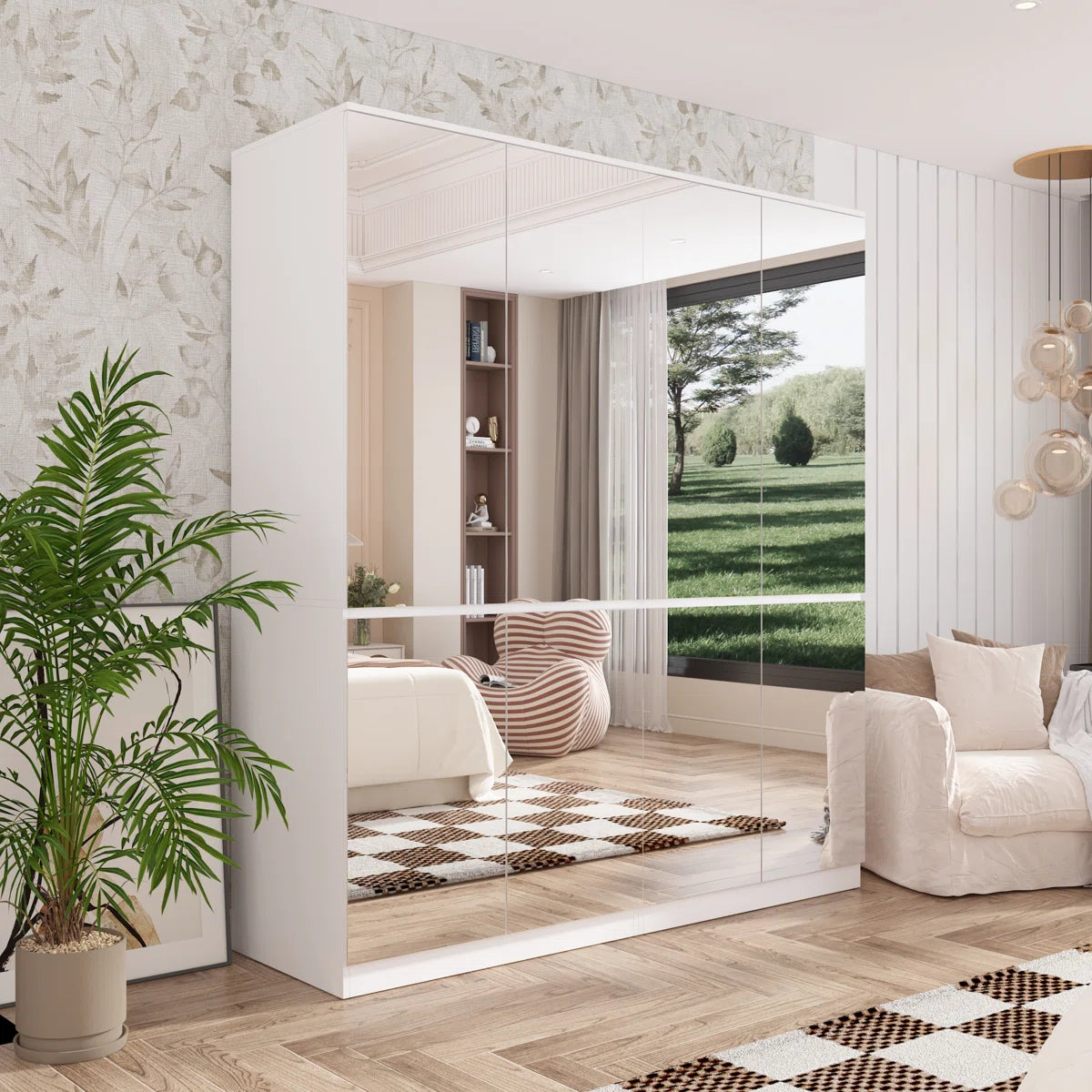 Manius Solid Wood Armoire – Space-Saving Wardrobe for Modern Interiors-OUCH CART | Wardrobe