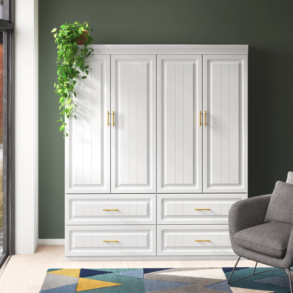 Blewett Solid Wood Armoire Elegant Bedroom Storage Solution-OUCH CART | Wardrobe