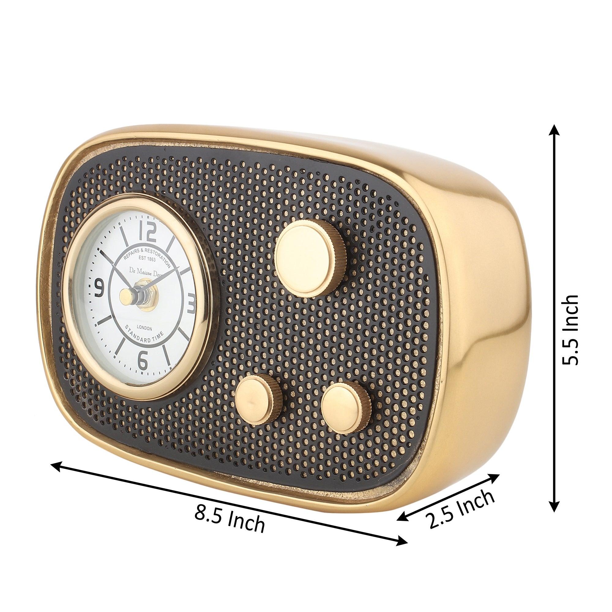 Radio Wave Table Clock In Gold Frame - Ouch Cart