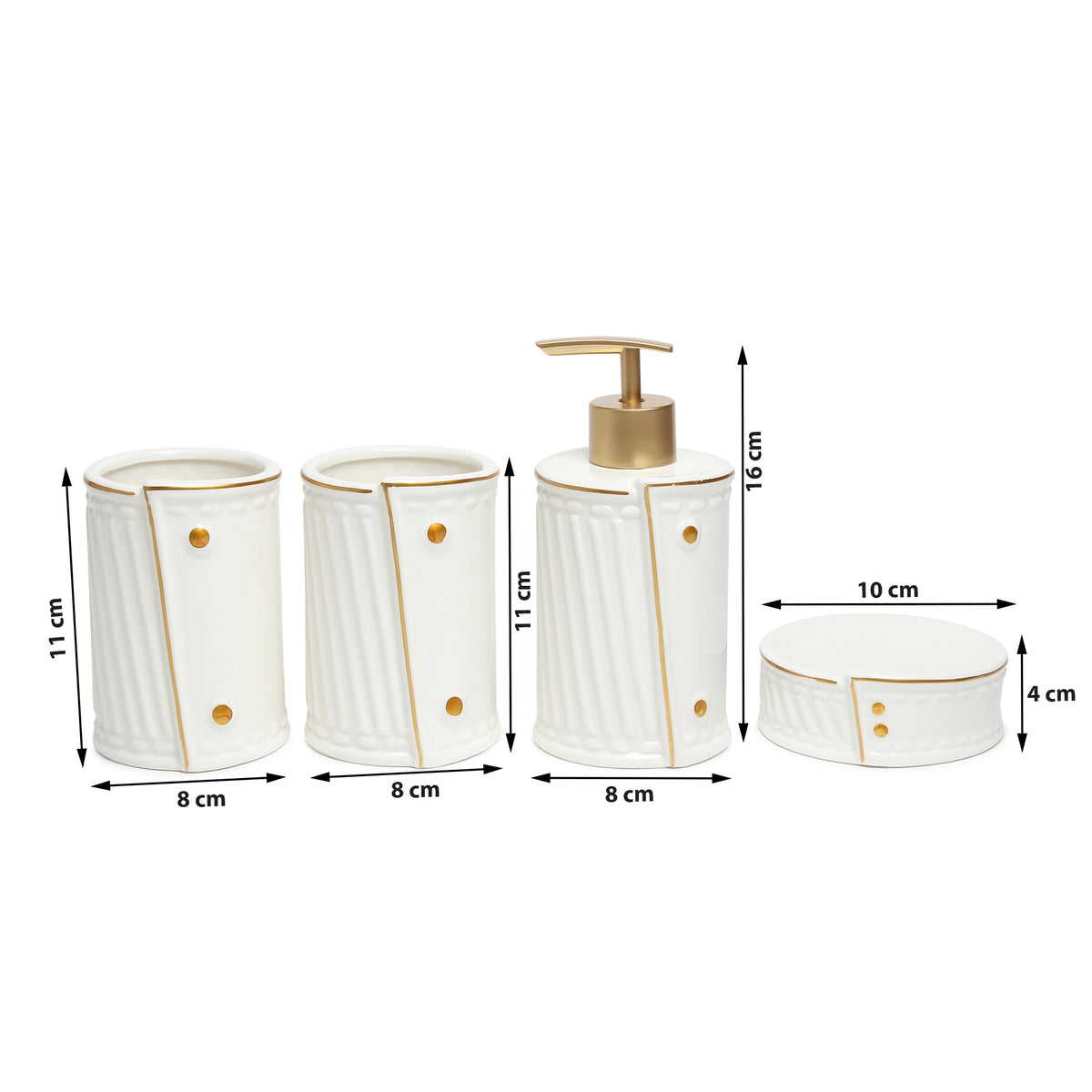 Dapper Bathroom Set of 4 White