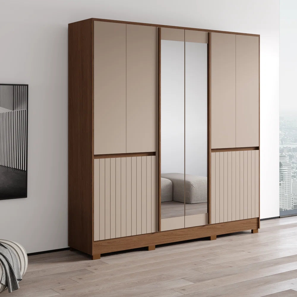 Alaska Wooden Wardrobe – Stylish Armoire for Bedroom Organization-OUCH CART | Wardrobe
