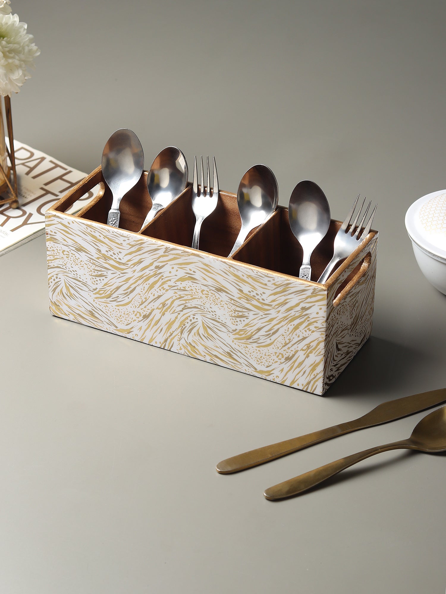 Zivra Gold Cutlery holder - OUCHCART