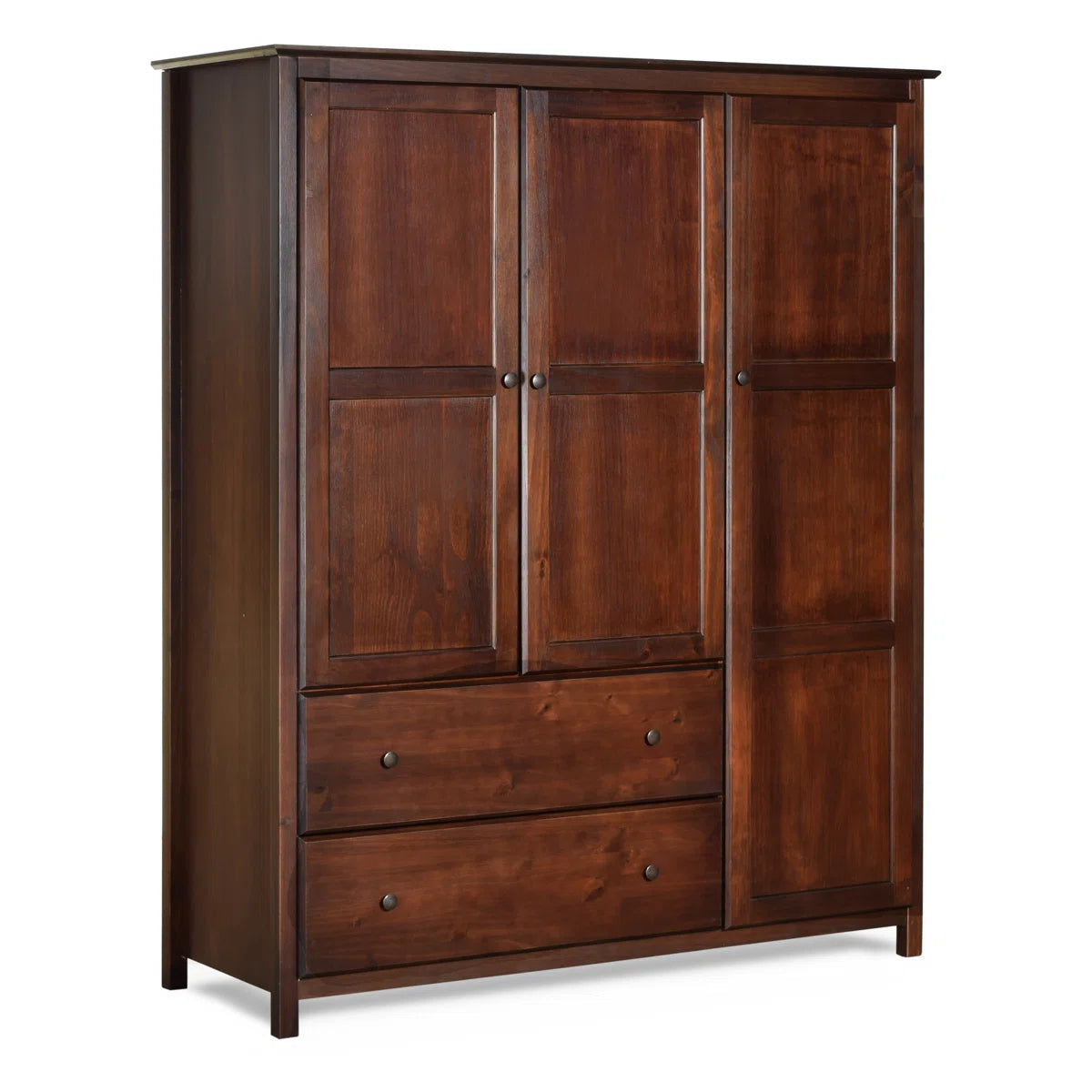 Contemporary Shaker Solid Wood Wardrobe Armoire