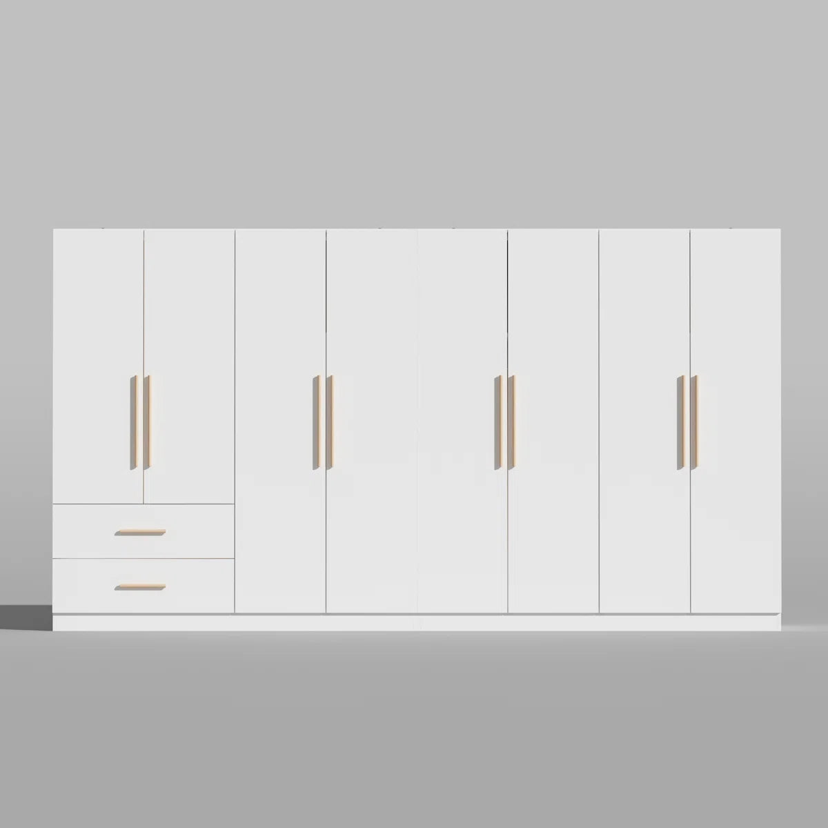 Elegant 8-Door Wardrobe With Modern Design, Ample Storage Space, And Anti-Tip Safety Features For Stylish Organization