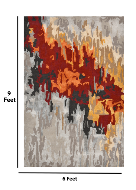 Saraswati Global Rug, Vibrant and Luxurious Rug, Wool Area Rug, 6x9 Feet, Anti Slip & Anti Skid Baking Carpet, Modern Rug, Ideal for Bedroom, Living Room, and Dining Room, Kids Room, Office Rug. Saraswati Global