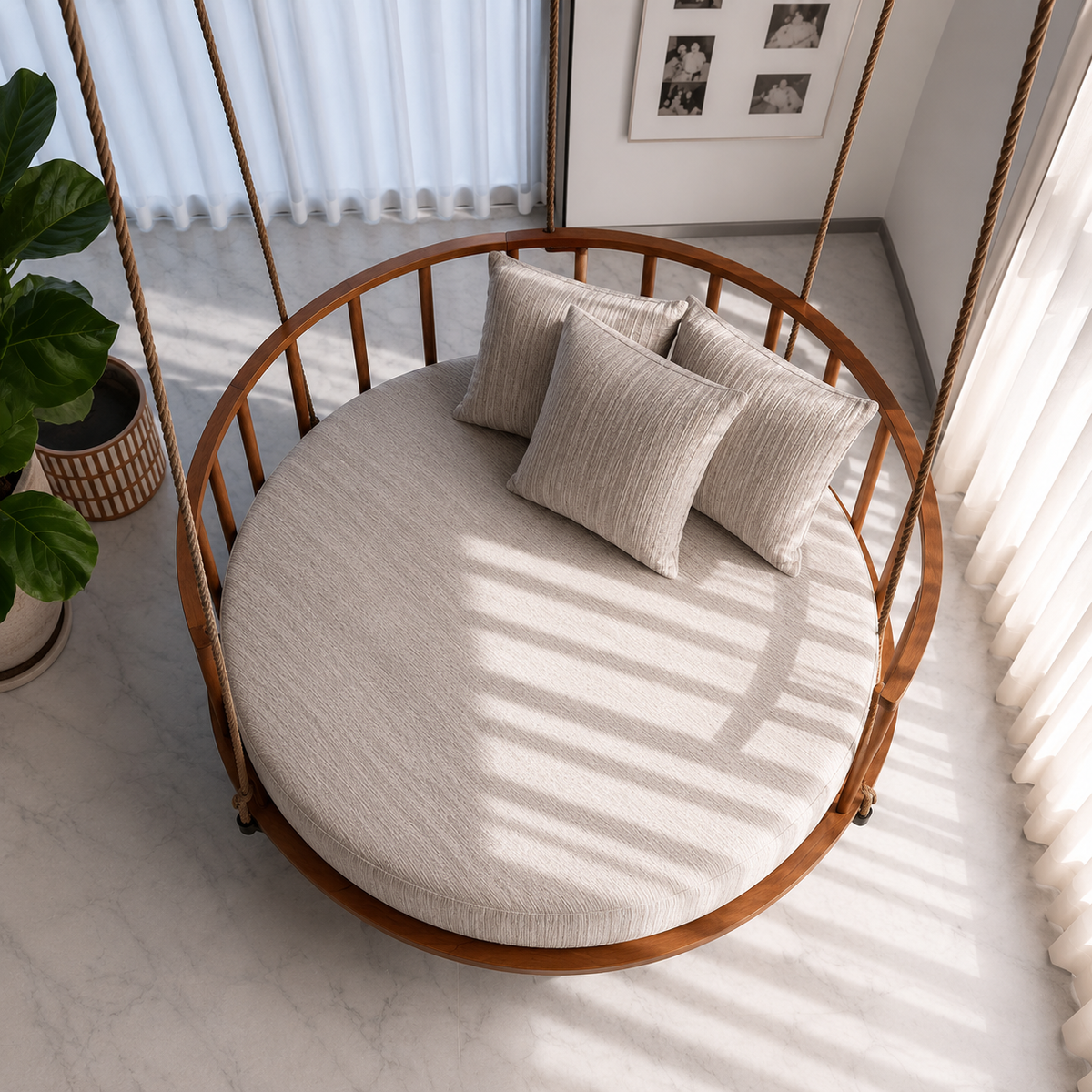Wooden Indoor Outdoor Swing for Living Room & Balcony OUCH CART