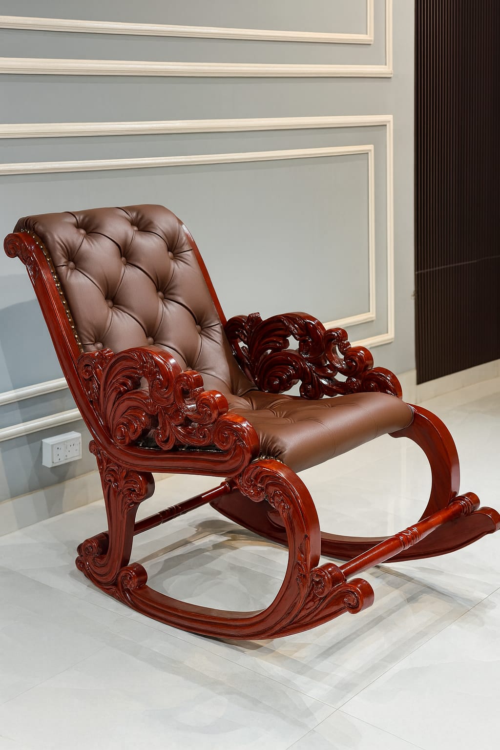 Aamazing Hand Carved Rocking Chair (Teak Wood) OUCH CART