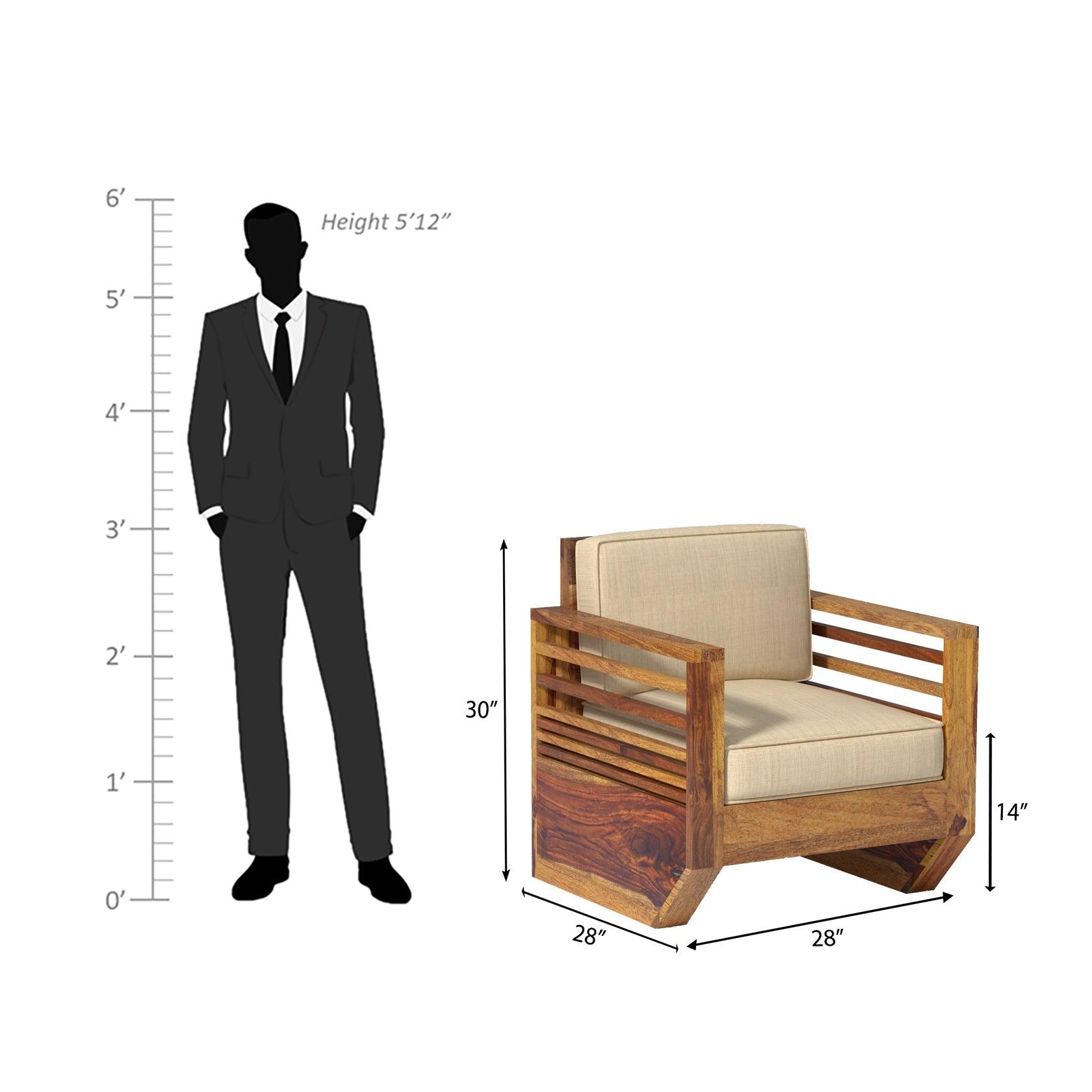 Plushify Sheesham Wood Sofa In Light Honey - Ouch Cart