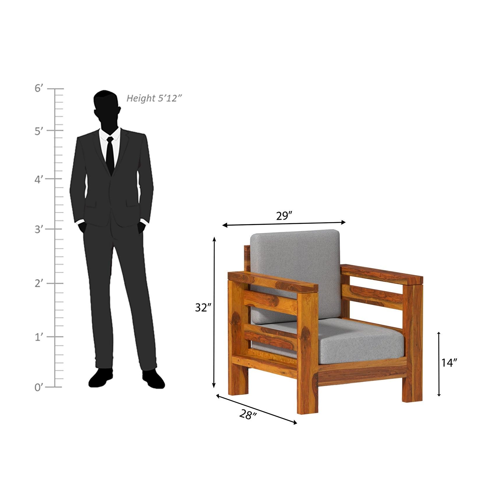 Eirini Elegance Sheesham Wood sofa In Light Honey Color - Ouch Cart