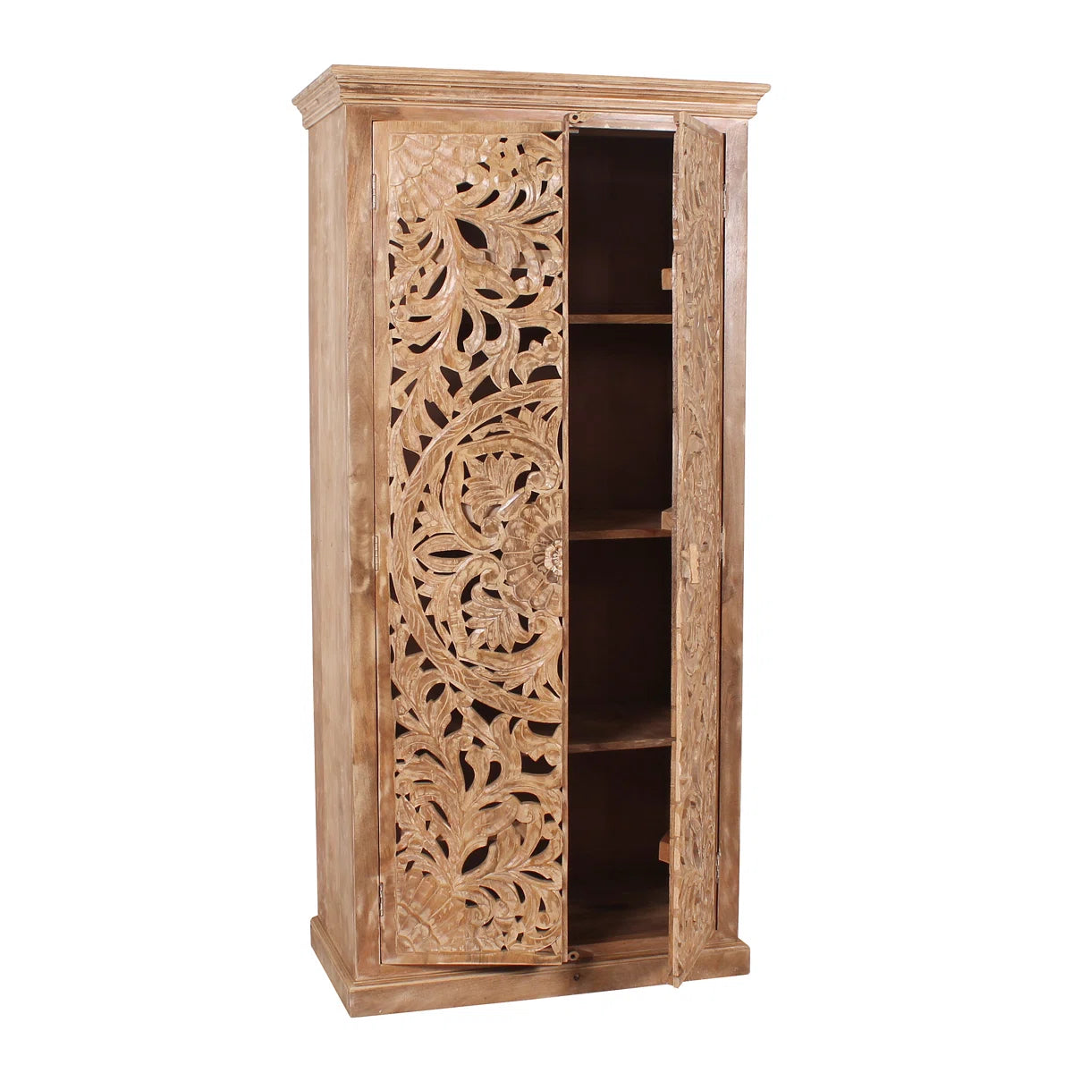 Large Storage Armoire Solid Wood Wardrobe for Bedroom-OUCH CART | Wardrobe
