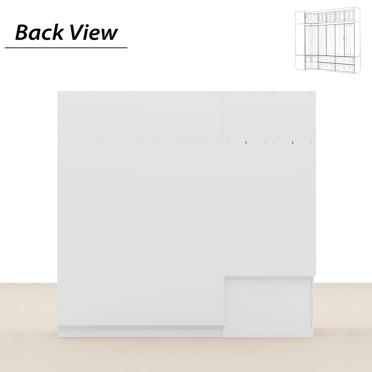Contemporary Wardrobe Set with Top Storage Cabinet – Space-Saving Closet