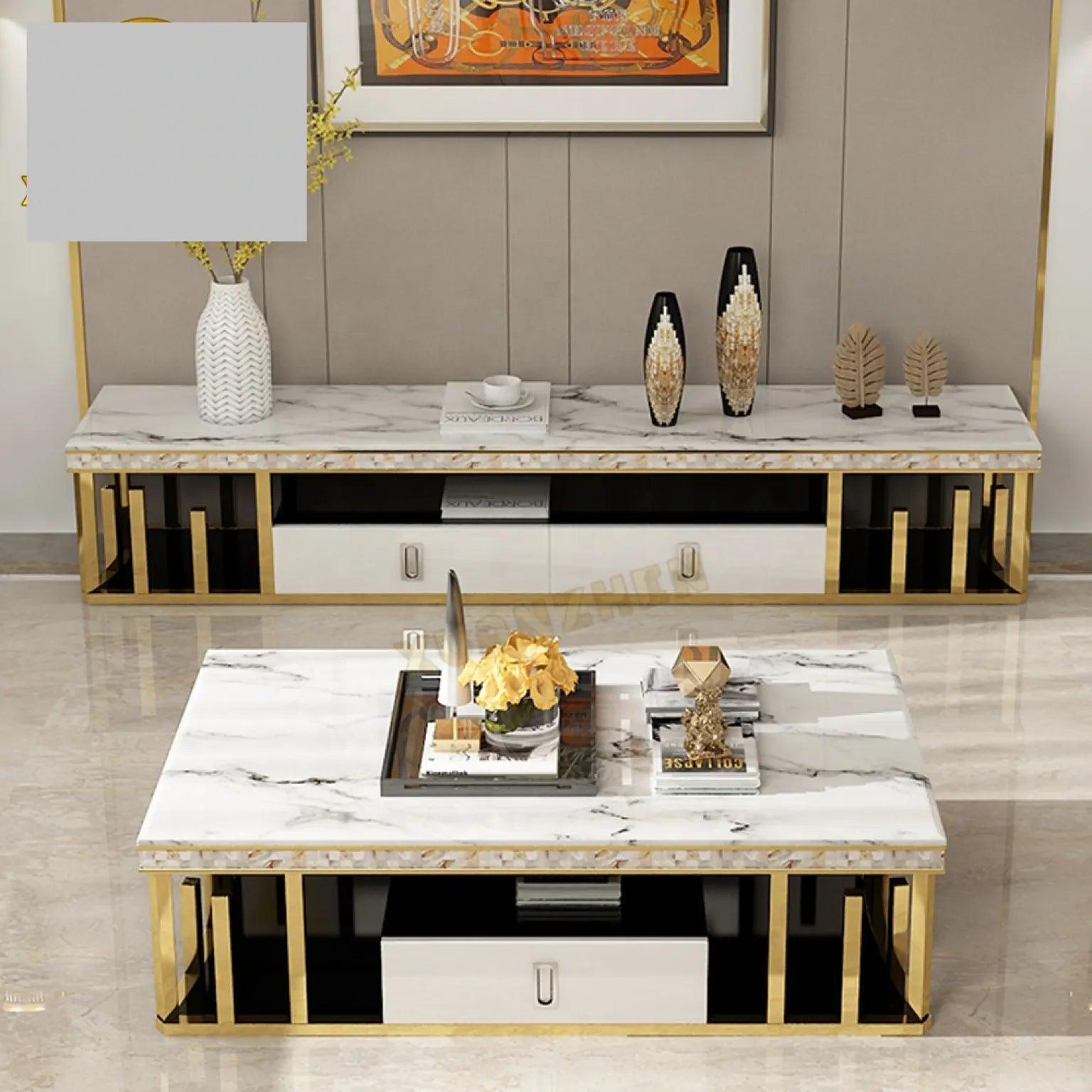 Marble top centre table - Ouch Cart