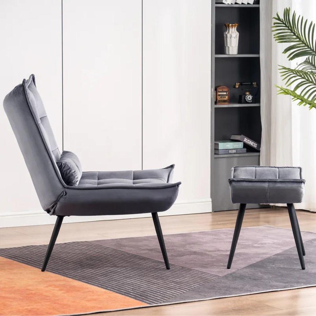 elroy accent chair with ottoman - Ouch Cart