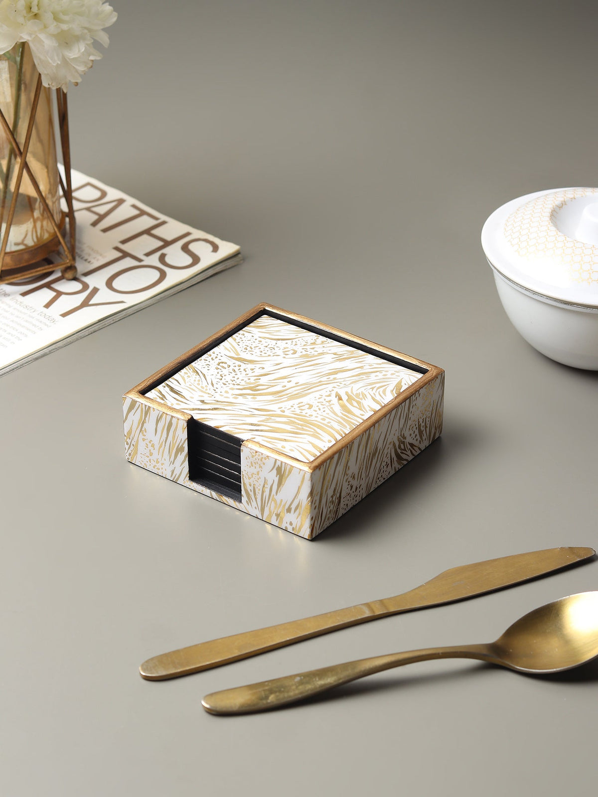Zivra Gold Coaster Set of 4 M.M.I. OVERSEAS
