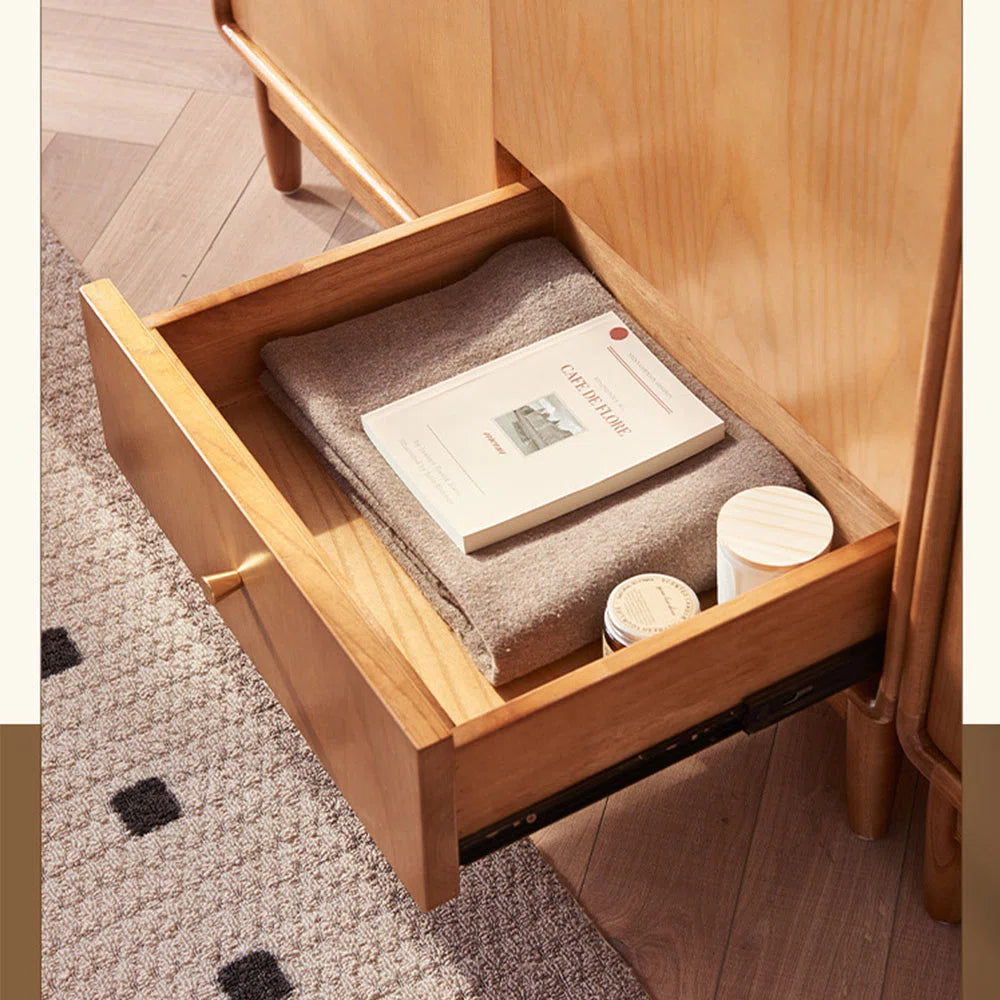 Double Door Storage Cabinet – Wooden Wardrobe Armoire with Drawers