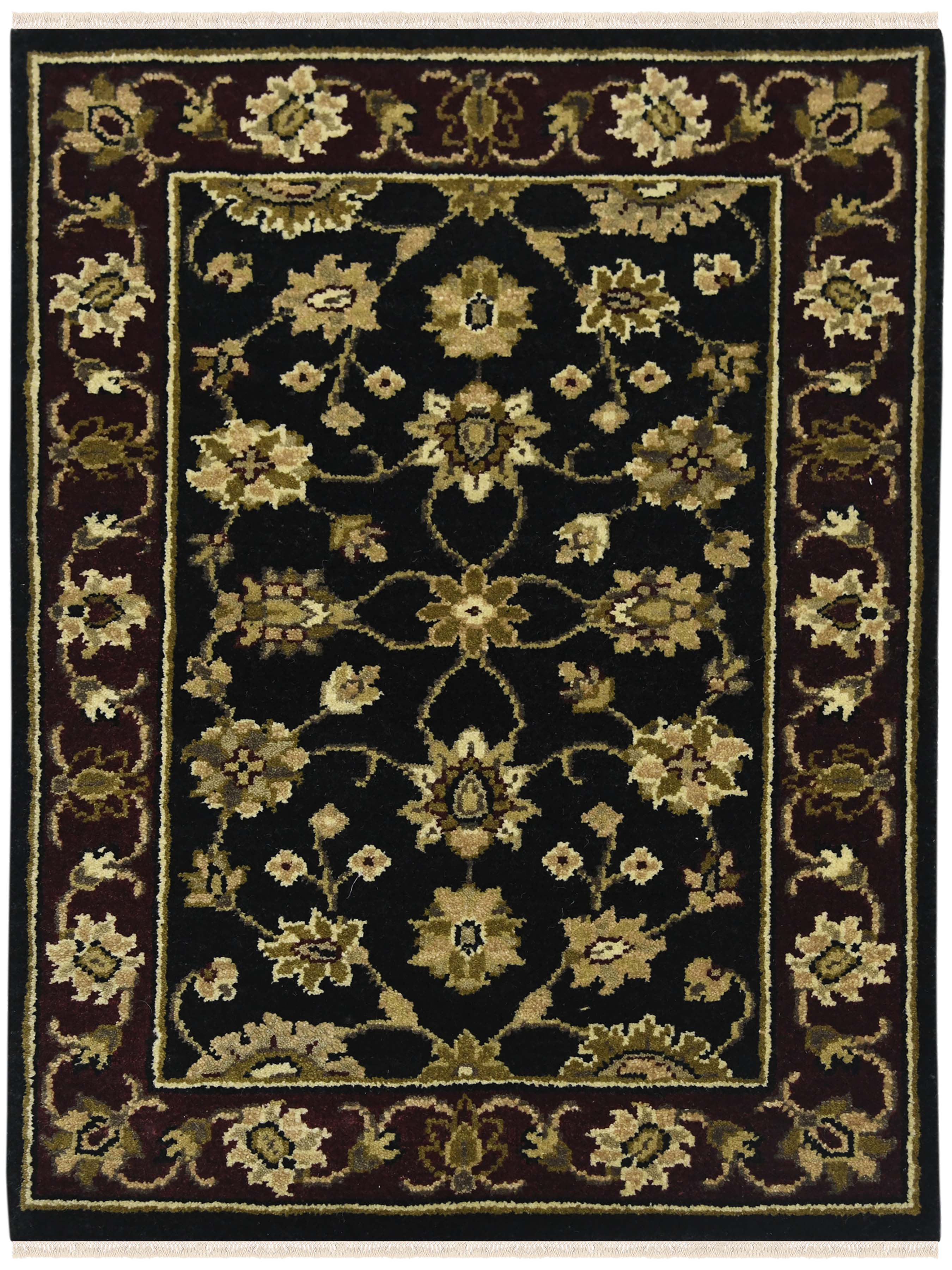 Luxor Classic Pattern Hand Knotted  Rectangle Anti-Skid Designer Carpet, Prayer Rug For Office Cabins, Small Living Spaces - 2'X3'