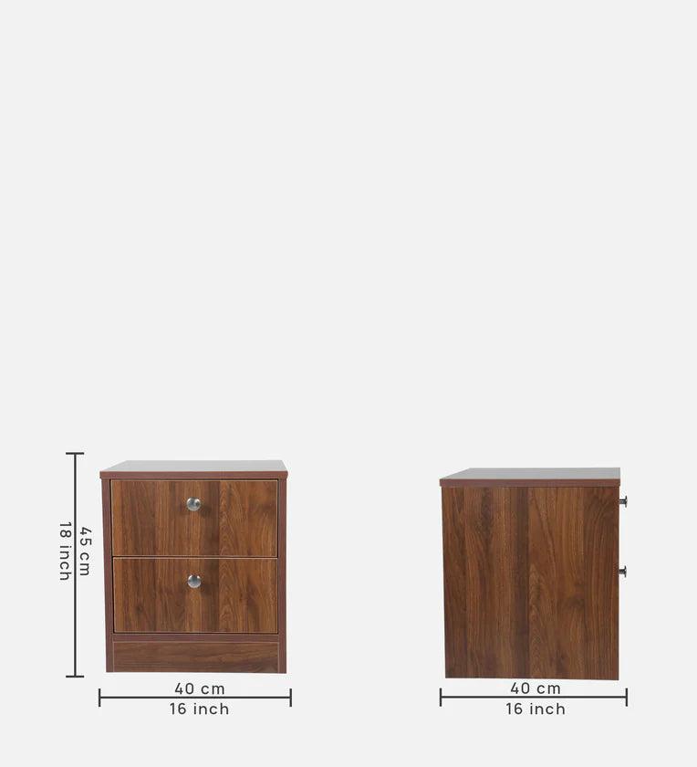 Bedside Table In Columbian Walnut Finish With Drawer - Ouch Cart