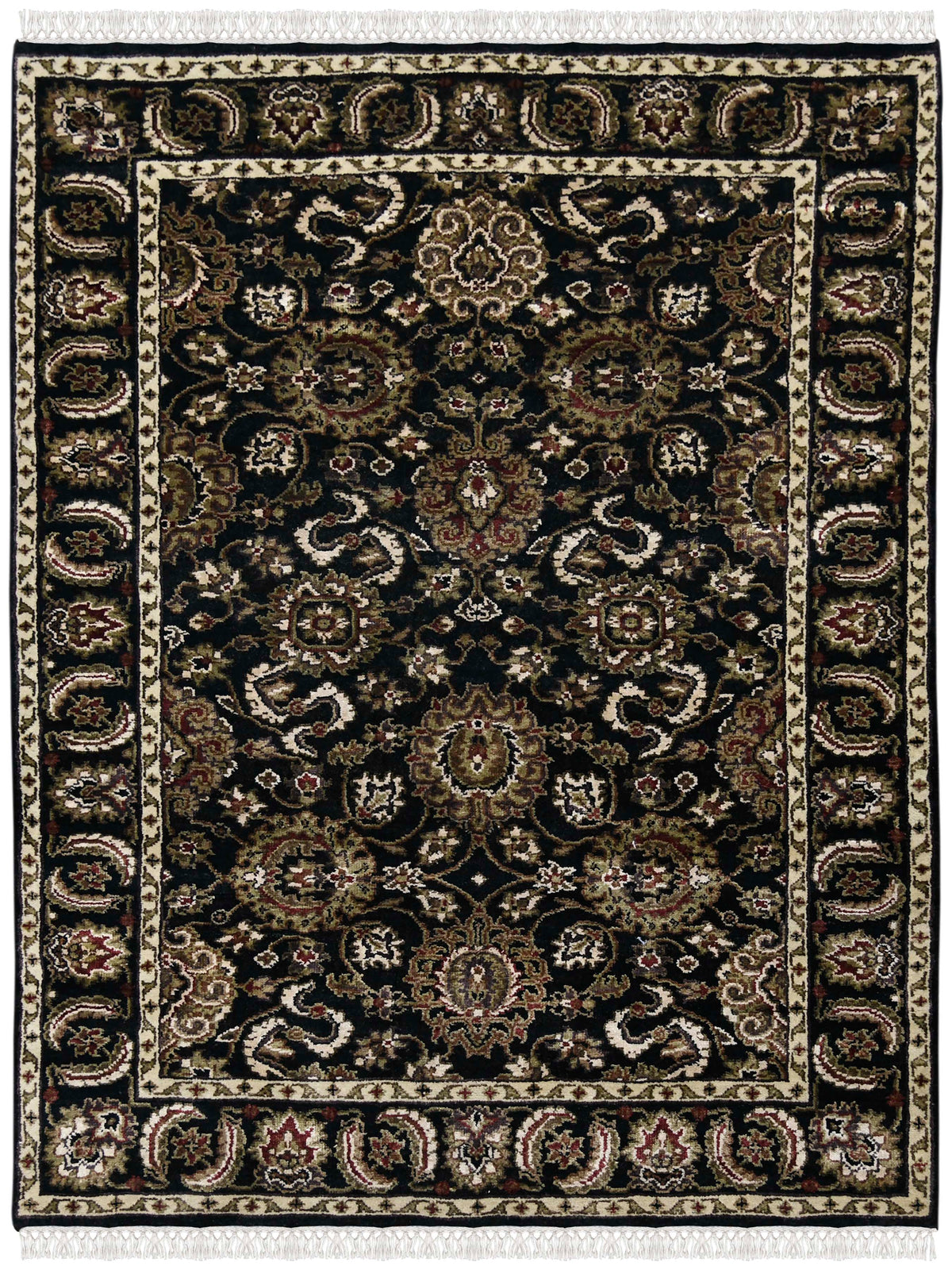 Luxor Classic Pattern Hand Knotted Rectangle Anti-Skid Designer Carpet, Prayer Rug For Office Cabins, Small Living Spaces - 2'X3' Saraswati Global