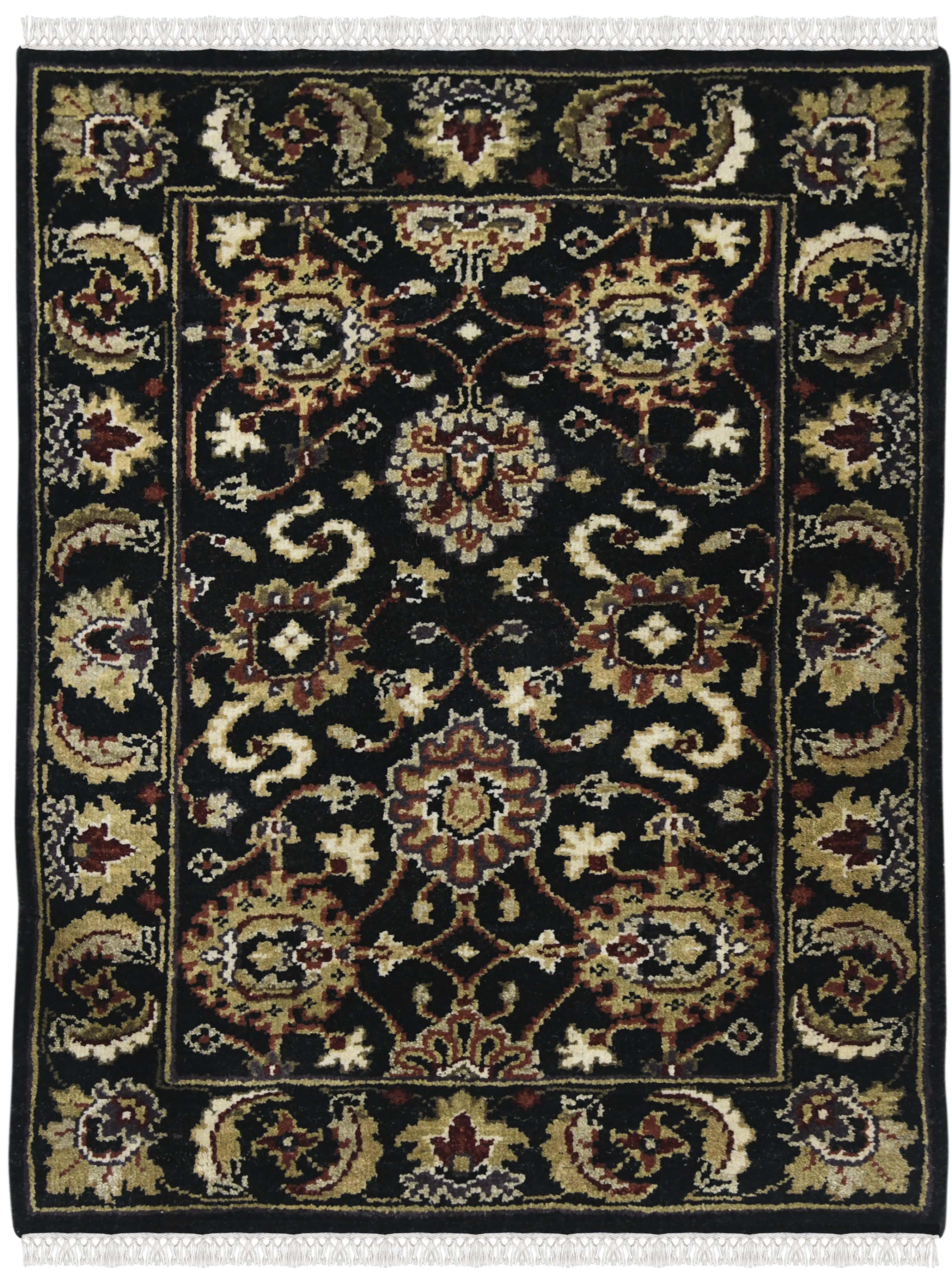 Luxor Classic Pattern Hand Knotted  Rectangle Anti-Skid Designer Carpet, Prayer Rug For Office Cabins, Small Living Spaces - 2'X3'